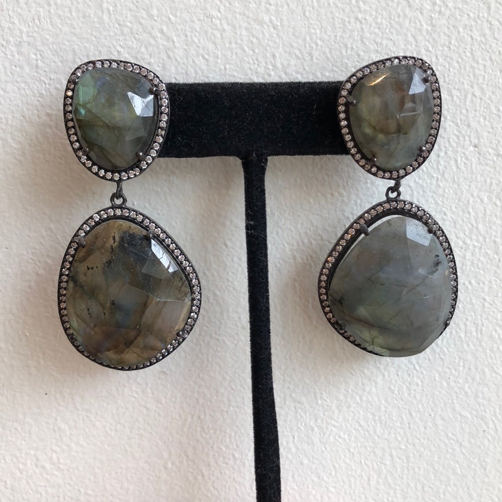 Labradorite Precious Stone Drop Earring